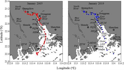 Inter-annual Variability of the Carbonate System in the Hypoxic Upper Pearl River Estuary in Winter